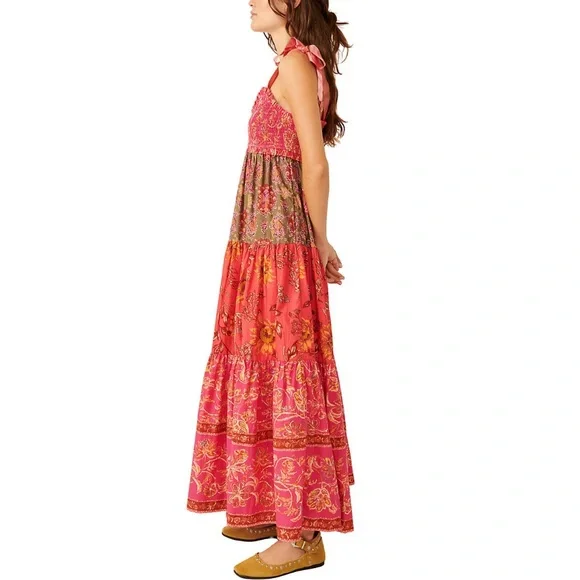 NWT SZ X-SM Free People Bluebell Maxi Dress in “MAGENTA COMBO”💕 - Picture 3 of 4